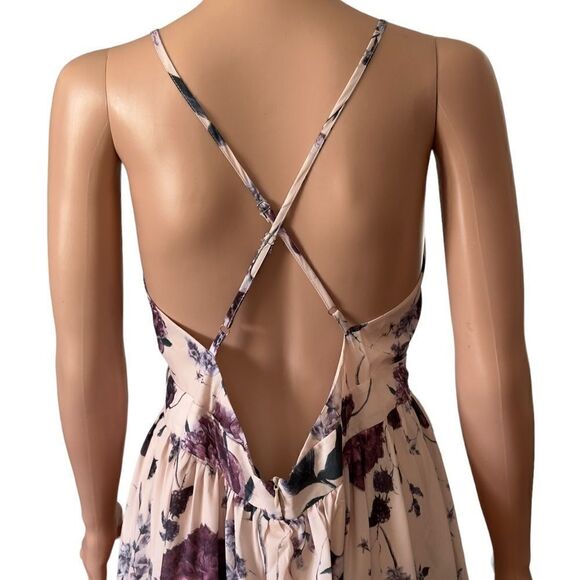 SHEIN Crisscross Back Floral Maxi Dress LARGE - Picture 6 of 14